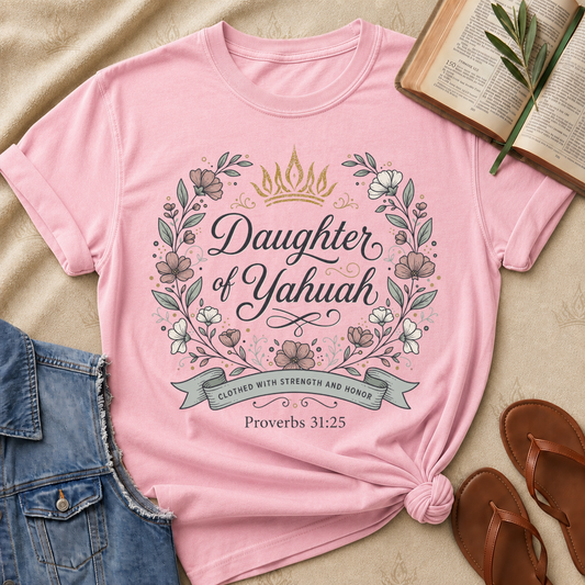 Daughter of Yahuah - Pink & Grey - Proverbs 31:25