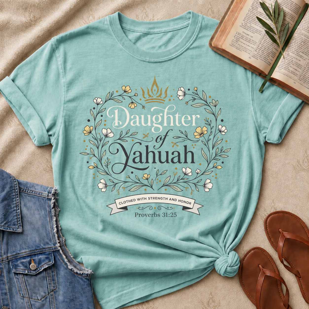 Daughter of Yahuah - Yellow Flowers - Proverbs 31:25