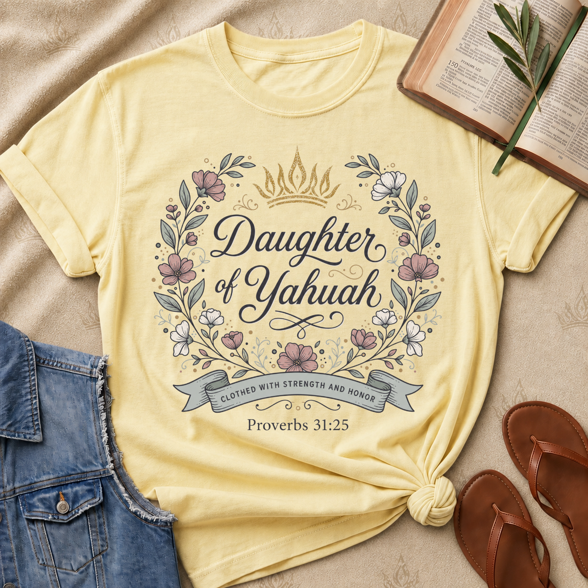 Daughter of Yahuah - Pink & Grey - Proverbs 31:25
