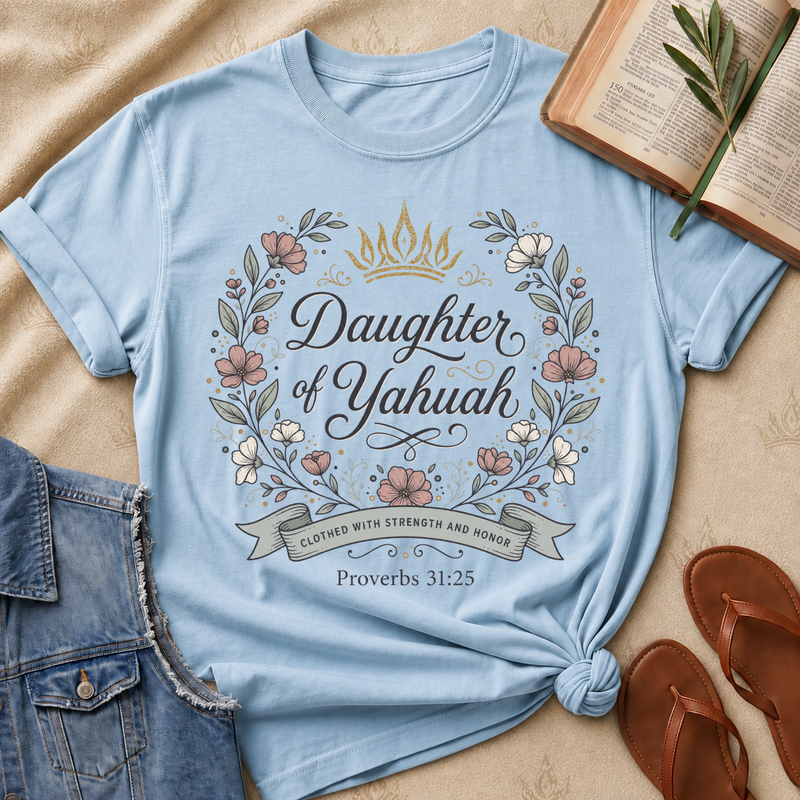 Daughter of Yahuah - Pink & Grey - Proverbs 31:25