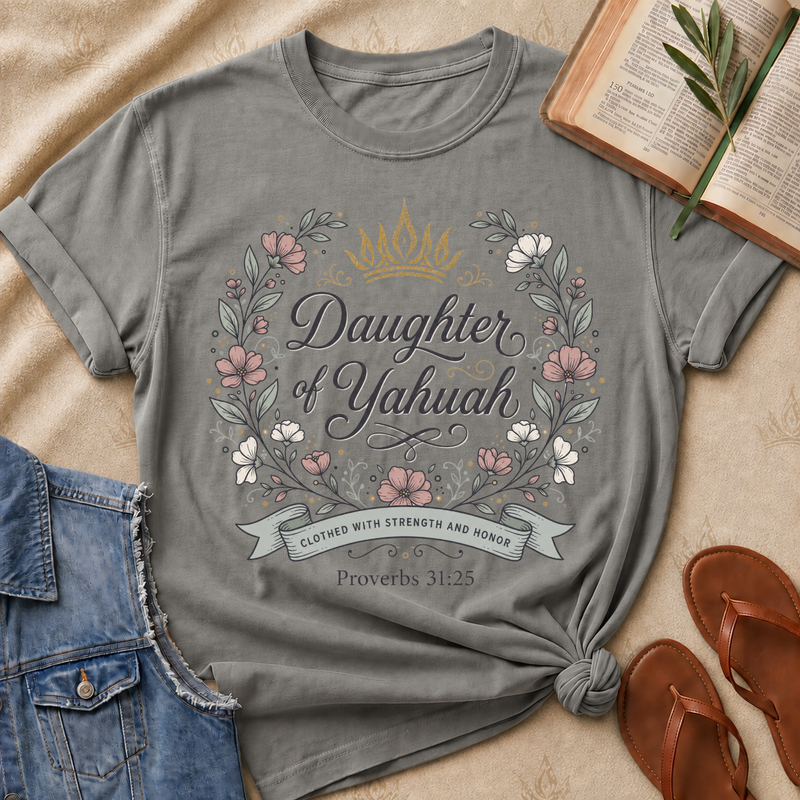Daughter of Yahuah - Pink & Grey - Proverbs 31:25
