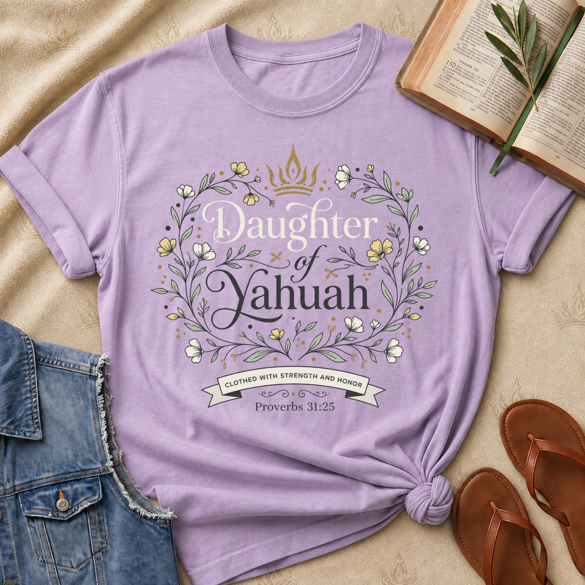 Daughter of Yahuah - Yellow Flowers - Proverbs 31:25
