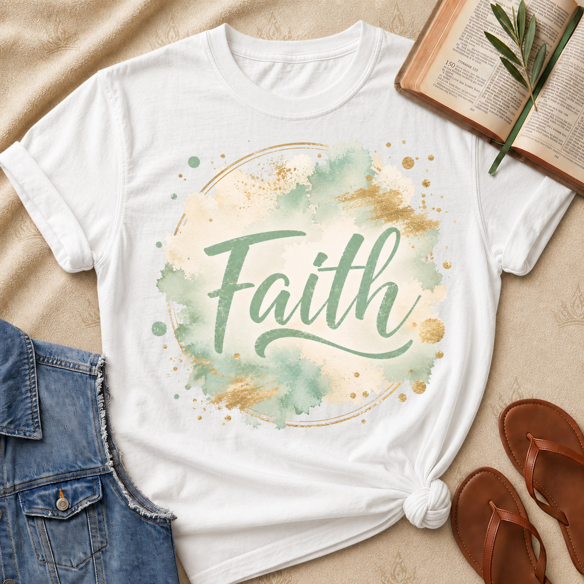 Faith - Green and Beige